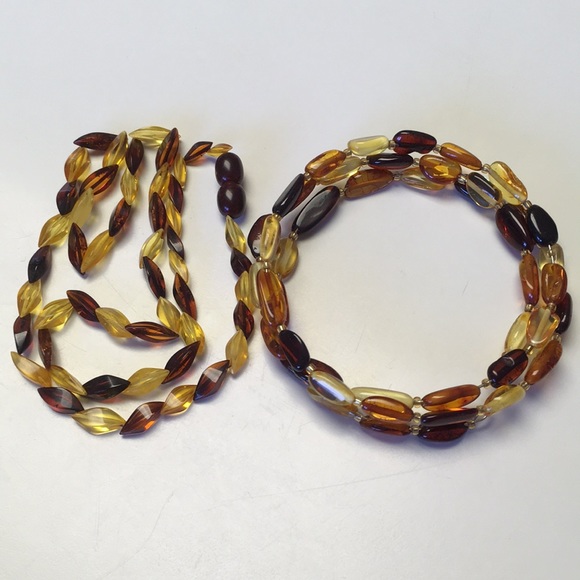 Baltic Natural Amber Necklace and Bracelet - Picture 1 of 9